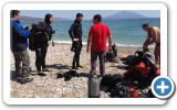 Volunteers from Ireon and Samos-divers team, clean up the beach on this beautiful 24 of March 2013