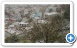 Snow on Samos beaches and roofs