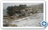 Snow on Samos beaches and roofs