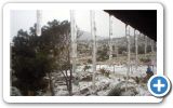 Snow on Samos beaches and roofs